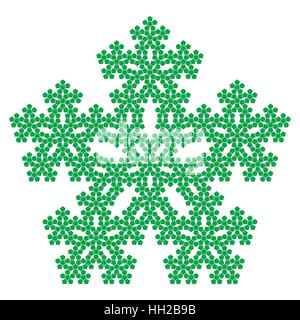 Pentagone Sierpinski - Cinquième Itération Pentaflake avec centre, fractal, vector, snowflake motif complexe Illustration de Vecteur