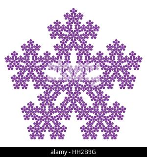 Pentagone Sierpinski - Cinquième Itération Pentaflake avec centre, fractal, vector, snowflake motif complexe Illustration de Vecteur