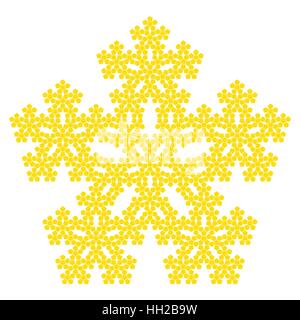 Pentagone Sierpinski - Cinquième Itération Pentaflake avec centre, fractal, vector, snowflake motif complexe Illustration de Vecteur