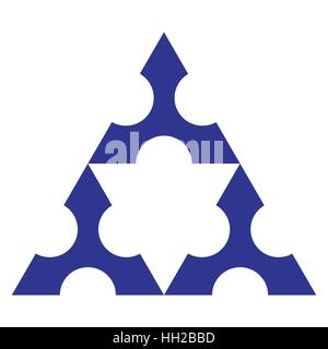 Triangle de Sierpinski shuriken à l'aide de la forme, sans le centre, fractal, vector - Premier tour Illustration de Vecteur