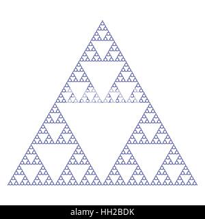 Triangle de Sierpinski shuriken à l'aide de la forme, sans le centre, fractal, vector - Sixième itération (vecteur, modifiable) Illustration de Vecteur