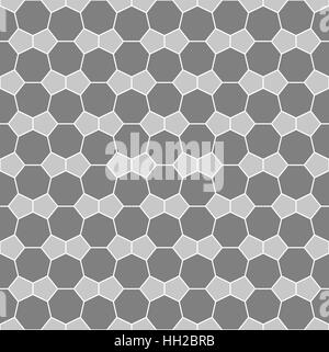 Heptagone et pentagon tile seamless pattern - vecteur répétant modifiable fond papier peint (gris) Illustration de Vecteur