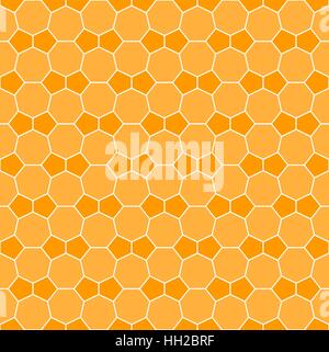 Heptagone et pentagon tile seamless pattern - vecteur répétant modifiable fond papier peint (Orange) Illustration de Vecteur