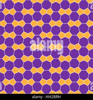 Heptagone et pentagon tile seamless pattern - vecteur répétant modifiable fond papier peint (violet et orange) Illustration de Vecteur