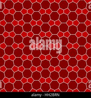 Heptagone et pentagon tile seamless pattern - vecteur répétant modifiable fond papier peint (rouge) Illustration de Vecteur