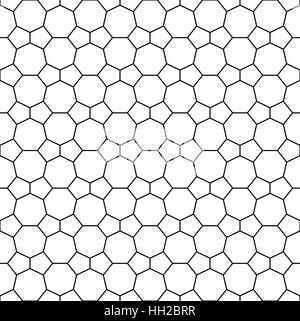 Heptagone et pentagon tile seamless pattern - vecteur répétant modifiable fond papier peint (blanc) Illustration de Vecteur