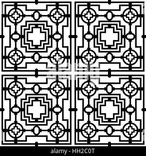 Modèle pour fenêtre, porte d'Orient, l'écran de partition du diviseur - modifiable sans fond écran vecteur tile Illustration de Vecteur