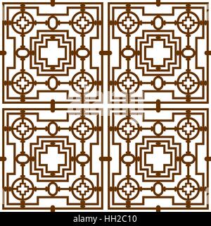 Modèle pour fenêtre, porte d'Orient, l'écran de partition du diviseur - modifiable sans fond écran vecteur tile Illustration de Vecteur