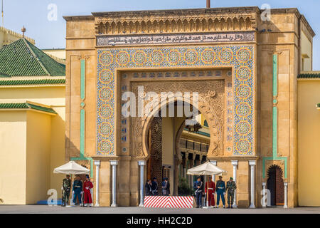 Entrée au Palais Royal Rabat Maroc Afrique du Nord Banque D'Images