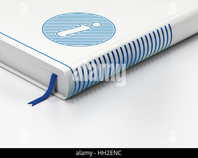 Web design concept : livre fermé, de l'Information sur fond blanc Banque D'Images