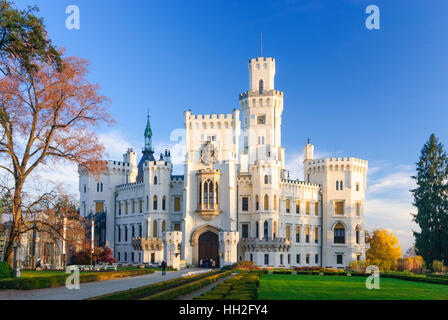 Hluboka nad Vltavou (Var) : le château de Frauenberg, , Jihocesky, Fethiye, sud de la Bohême, République Tchèque Banque D'Images