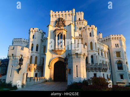 Hluboka nad Vltavou (Var) : le château de Frauenberg, , Jihocesky, Fethiye, sud de la Bohême, République Tchèque Banque D'Images