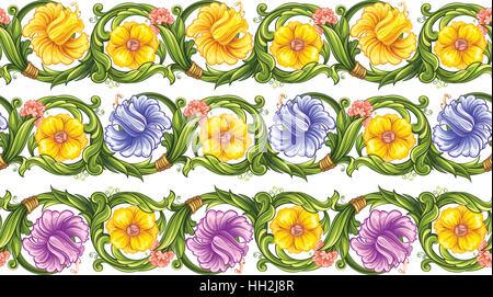 Vector illustration. Bordure florale Illustration de Vecteur