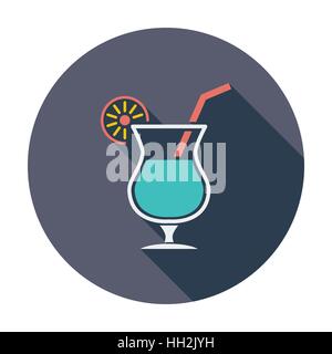 Cocktail. L'icône de couleur unique. Vector illustration. Illustration de Vecteur