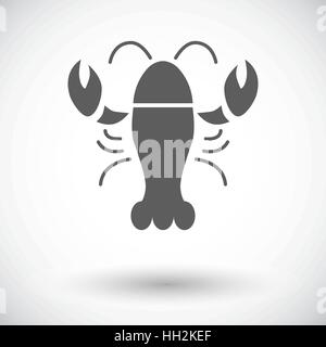 Le homard. Seule simple icône sur fond blanc. Vector illustration. Illustration de Vecteur