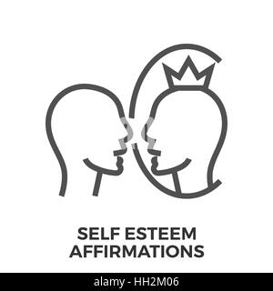 L'affirmation de soi fine ligne Icône vecteur isolé sur le fond blanc. Illustration de Vecteur