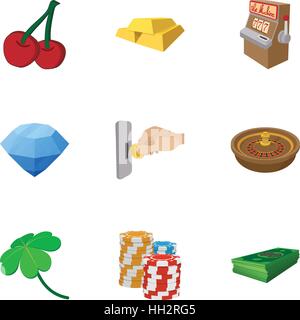 Casino icons set, cartoon style Illustration de Vecteur
