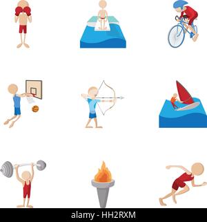 Types de sports professionnels icons set Illustration de Vecteur