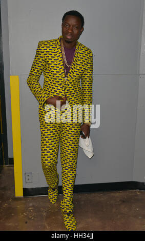 Miami, Floride, USA. 14 Jan, 2017. L'acteur/Comédien Michael Blackson dans les coulisses du Festival de Miami se moque de James L Knight Center le 14 janvier 2017 à Miami, Floridaorida. Credit : Mpi10/media/Alamy Punch Live News Banque D'Images