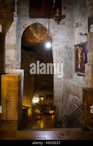 La chapelle de la découverte de la Croix est lié à la Chapelle Sainte-hélène, église du Saint Sépulcre, Jérusalem, Israël Banque D'Images