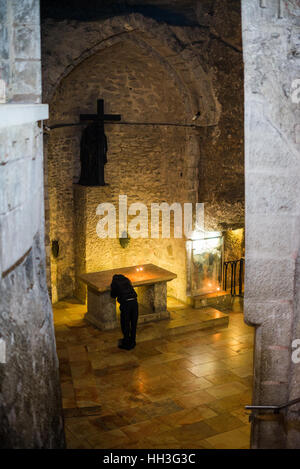 La chapelle de la découverte de la Croix est lié à la Chapelle Sainte-hélène, église du Saint Sépulcre, Jérusalem, Israël Banque D'Images