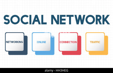 Boutons de médias sociaux Concept Banque D'Images