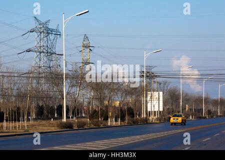 La pollution par le charbon powered Power Station, Shizuishan, Ningxia, Chine Banque D'Images