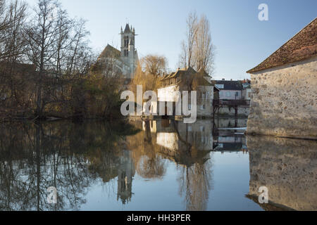 L'église de Notre Dame à Moret-sur-Loing Banque D'Images