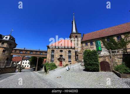 Thurnau avec le château de pont de bois à St.-Laurentius-église, Thurnau, district de Kulmbach, Haute-Franconie, Bavière, Allemagne Banque D'Images