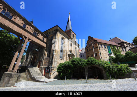 Thurnau avec le château de pont de bois à St.-Laurentius-église, Thurnau, district de Kulmbach, Haute-Franconie, Bavière, Allemagne Banque D'Images