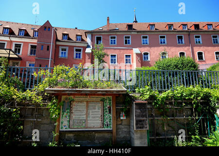 Cour et jardin d'herbes de monastère Himmelkron, district de Kulmbach, Haute-Franconie, Bavière, Allemagne Banque D'Images