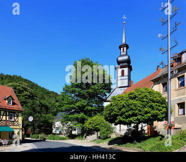 Église paroissiale Johannes der Taeufer, aisleless église, Wirsberg, district de Kulmbach, Haute-Franconie, Bavière, Allemagne Banque D'Images