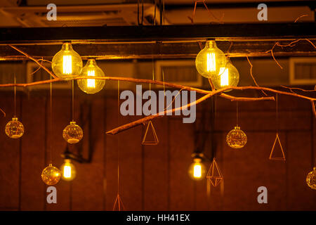 Vintage lampes à incandescence comme élément décoratif Banque D'Images