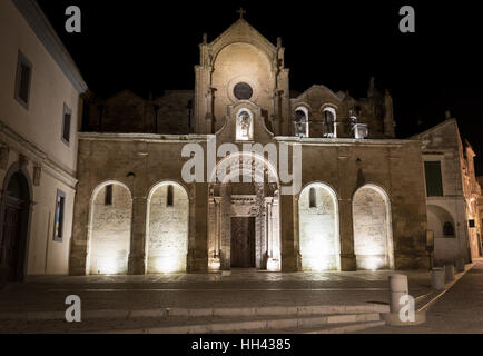 Nightview de Eglise de San Rocco à Matera - Italie Banque D'Images