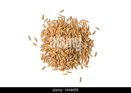 Tas de riz sur fond blanc Banque D'Images