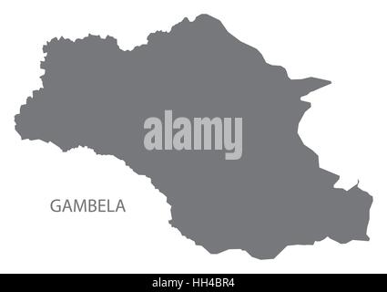 L'Éthiopie Gambela Site en gris Illustration de Vecteur