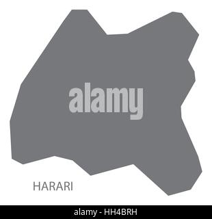 Carte de l'Éthiopie en gris Harari Illustration de Vecteur