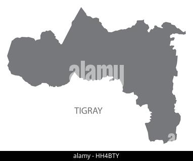 Carte de l'Éthiopie Tigray en gris Illustration de Vecteur