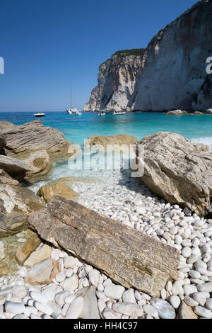 Erimitis Beach sur la côte ouest, Paxos, îles Ioniennes, îles grecques, Grèce, Europe Banque D'Images