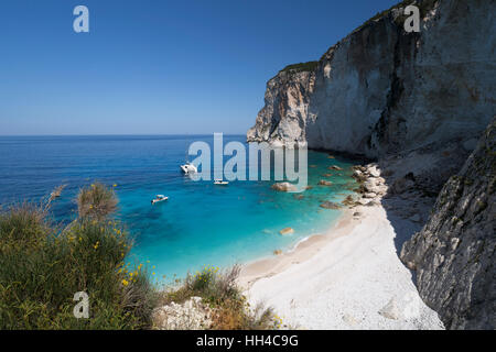 Erimitis Beach sur la côte ouest, Paxos, îles Ioniennes, îles grecques, Grèce, Europe Banque D'Images