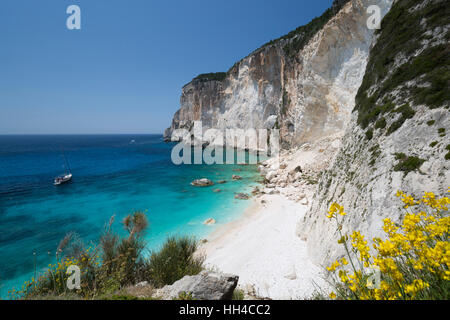 Erimitis Beach sur la côte ouest, Paxos, îles Ioniennes, îles grecques, Grèce, Europe Banque D'Images