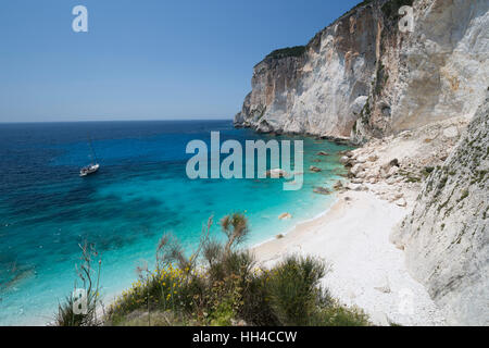 Erimitis Beach sur la côte ouest, Paxos, îles Ioniennes, îles grecques, Grèce, Europe Banque D'Images