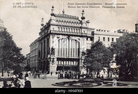 Saint-Pétersbourg, Russie - Maison des Frères Elisseyev Banque D'Images