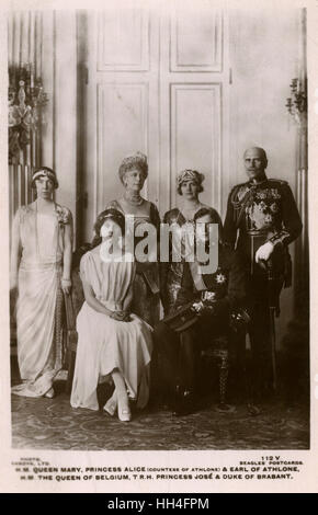 La reine Mary, la princesse Alice et le comte d'Athlone et d'autres Banque D'Images