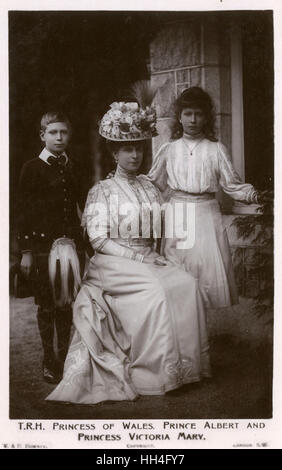 Mary, princesse de Galles avec le prince Albert et la princesse Mary Banque D'Images