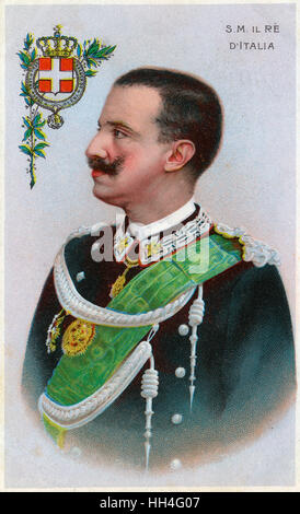 Roi Victor Emmanuel III d'Italie - portrait de profil Banque D'Images