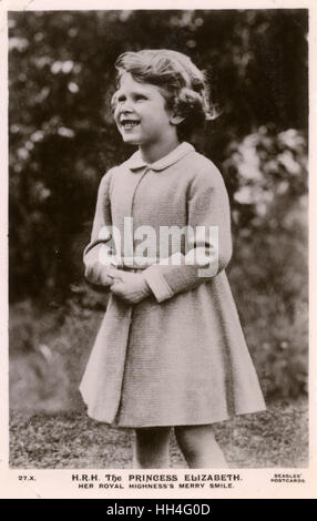La princesse Elizabeth (plus tard la reine Elizabeth II) (1926-) - smiling Banque D'Images