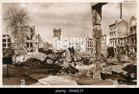 WW2 - Londres en feu - mur de Londres Banque D'Images