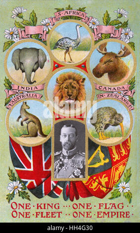 Roi George V - scènes de l'Empire britannique Banque D'Images