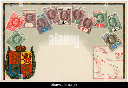 Carte de timbre produite par Ottmar Zeihar - Fidji Banque D'Images